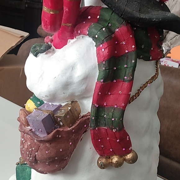 2002 Fibre Optic Lights Resin Tabletop 14.5 inches Snowman with Power Supply - Picture 6 of 12